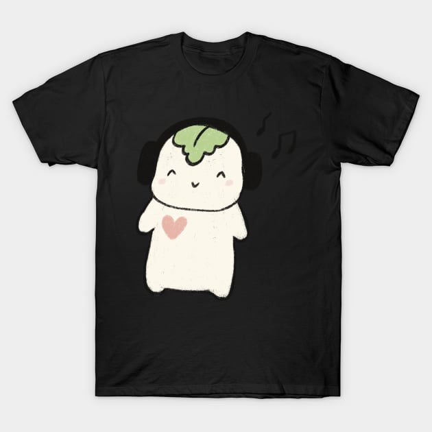 Mochi listens to music T-Shirt by AikoAthena